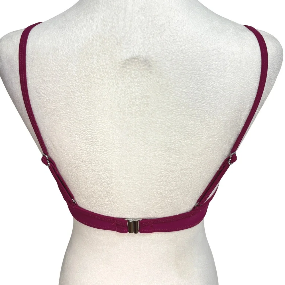 Cupshe Bikini Top Magenta Pink Twisted Front Padded Swimwear Beach Small 11A